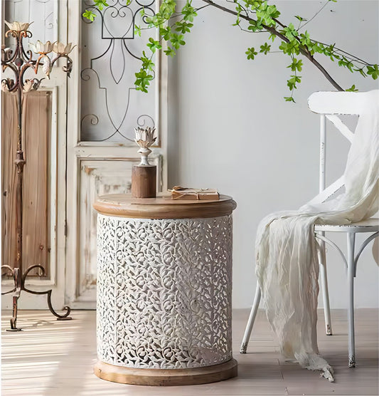 Retro White Round Coffee Table