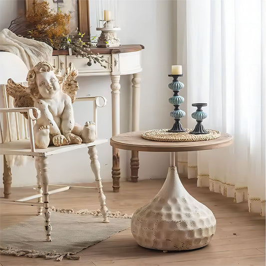 Retro Round Wood Top Coffee Table