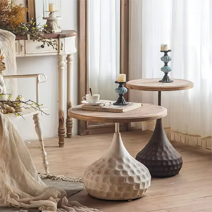 Retro Round Wood Top Coffee Table