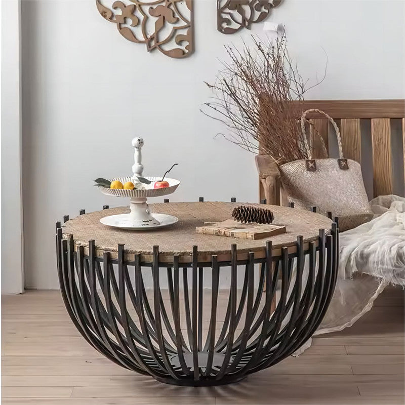 Round Tea Table Hollow Out Coffee Table