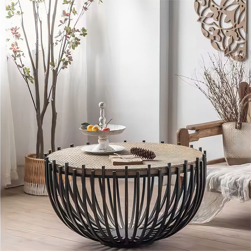 Round Tea Table Hollow Out Coffee Table