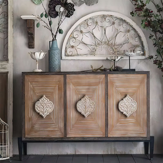 Wood Storage Cabinet with 3 Doors