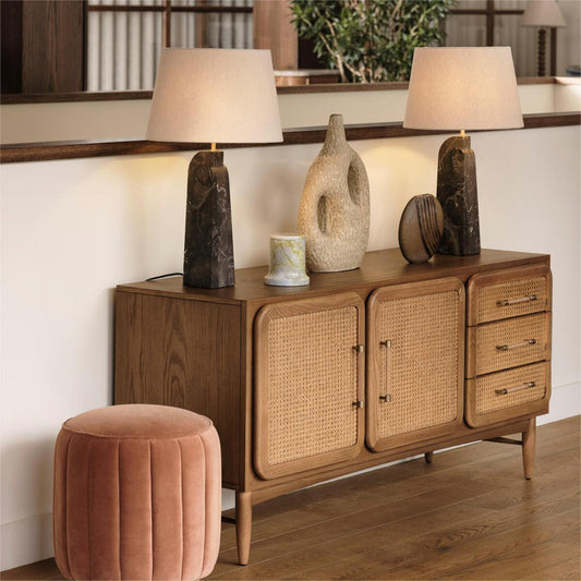 Cane and Oak Sideboard