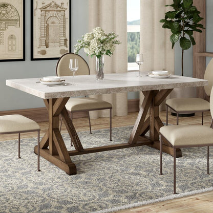 Broville Solid Wood Base Dining Table